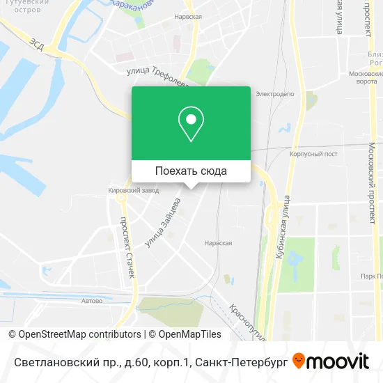 Карта Светлановский пр., д.60, корп.1