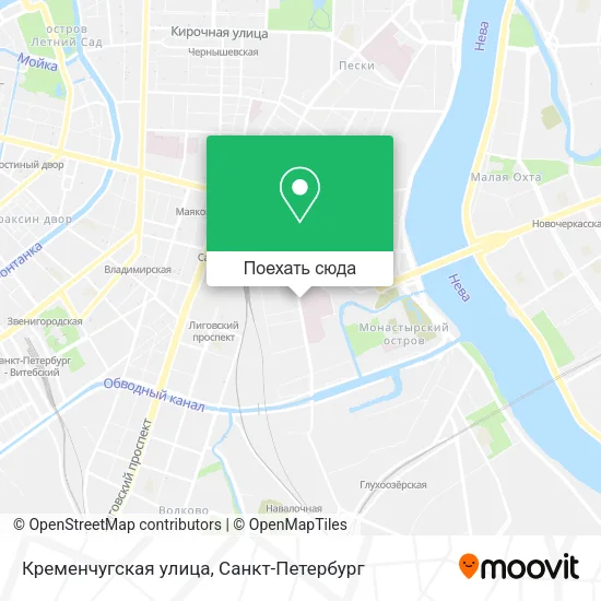 Карта Кременчугская улица