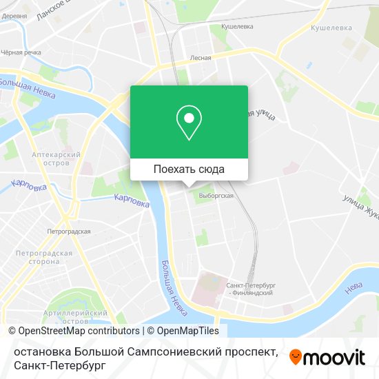 Карта остановка Большой Сампсониевский проспект