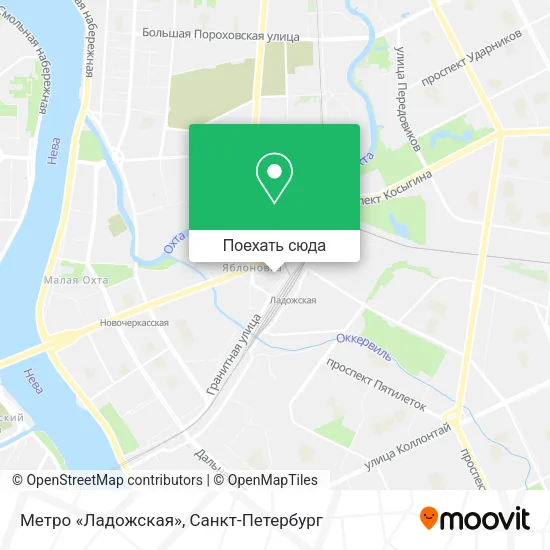Карта Метро «Ладожская»