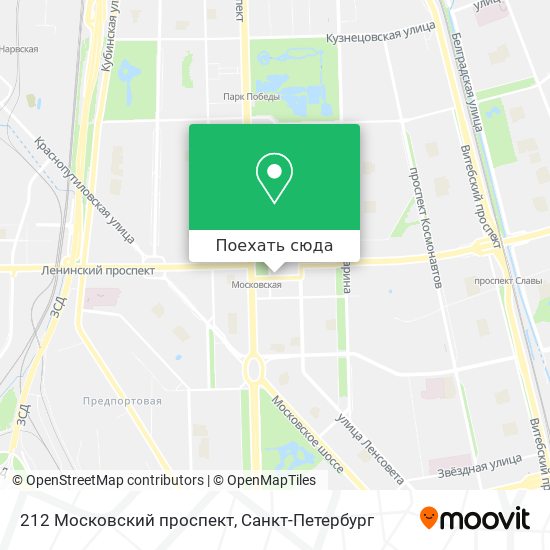 Карта 212 Московский проспект