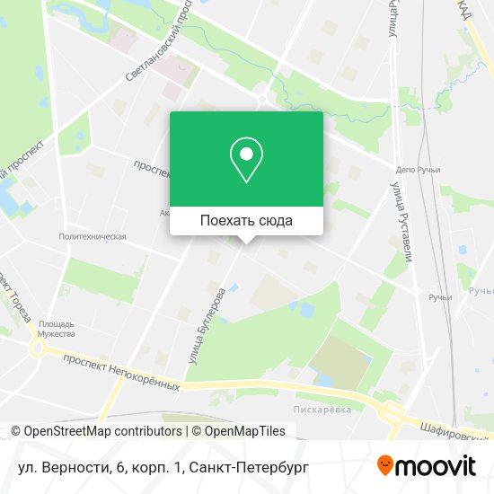 Карта ул. Верности, 6, корп. 1