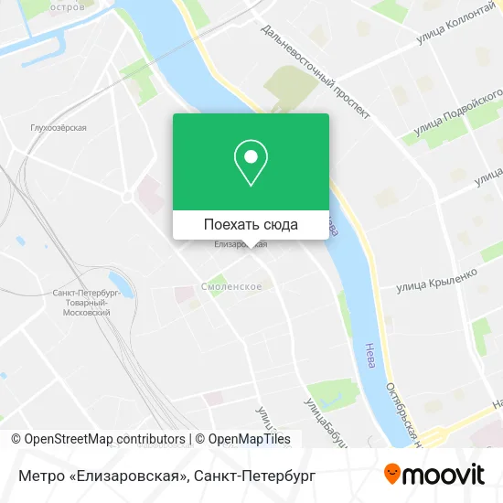 Карта Метро «Елизаровская»