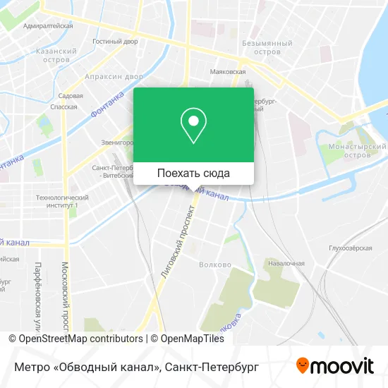 Карта Метро «Обводный канал»