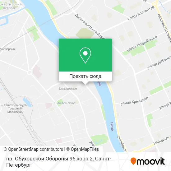 Карта пр. Обуховской Обороны 95,корп 2