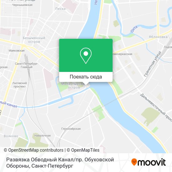 Карта Развязка Обводный Канал / пр. Обуховской Обороны