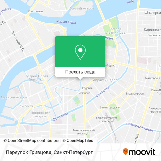 Карта Переулок Гривцова