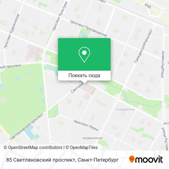 Карта 85 Светлановский проспект