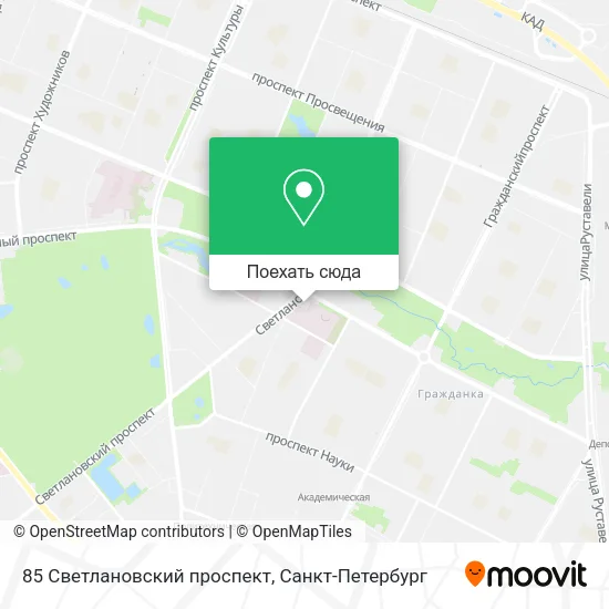 Карта 85 Светлановский проспект