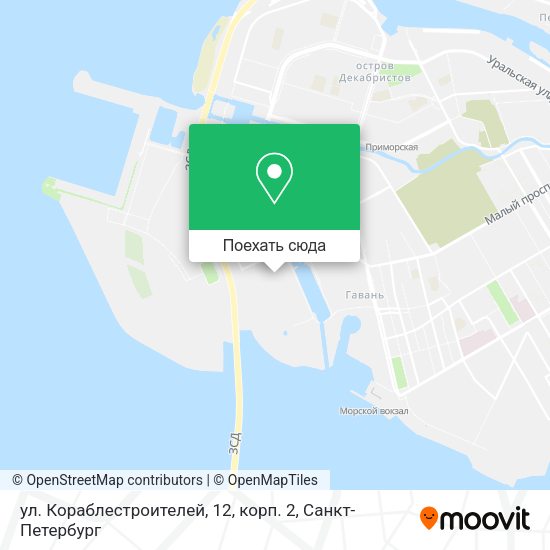 Карта ул. Кораблестроителей, 12, корп. 2