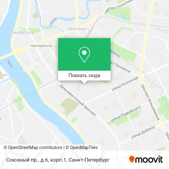 Карта Союзный пр., д.6, корп.1