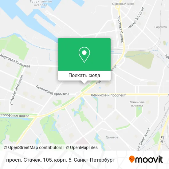 Карта просп. Стачек, 105, корп. 5