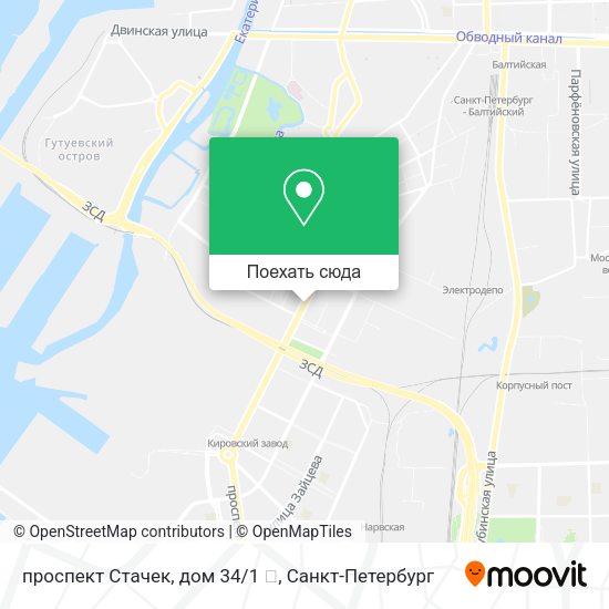 Карта проспект Стачек, дом 34/1 🏡
