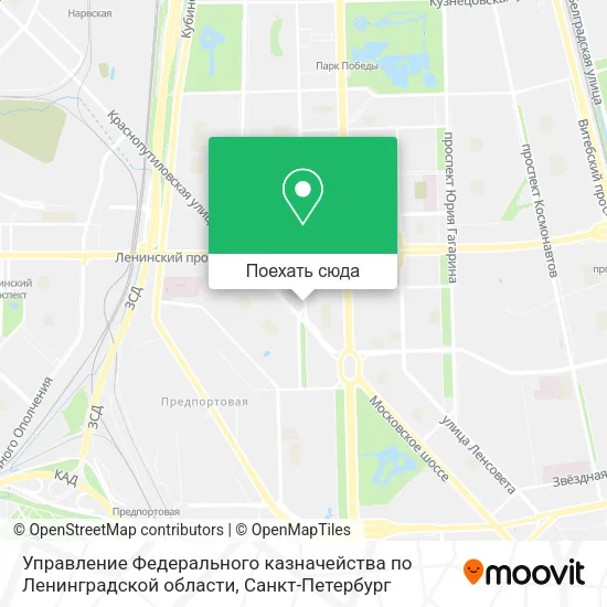 Карта Управление Федерального казначейства по Ленинградской области