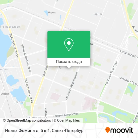 Карта Ивана Фомина д. 5 к.1