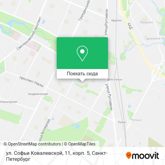 Карта ул. Софьи Ковалевской, 11, корп. 5