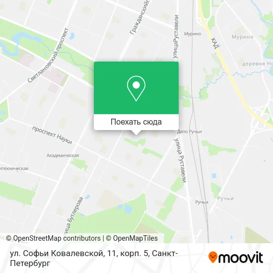 Карта ул. Софьи Ковалевской, 11, корп. 5