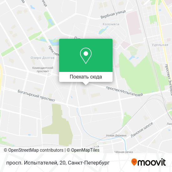 Карта просп. Испытателей, 20
