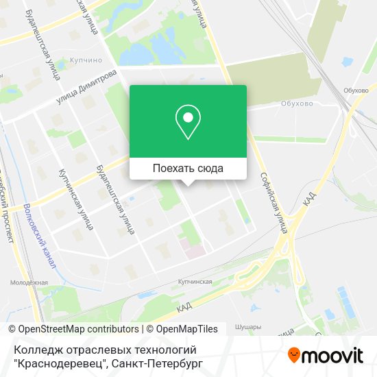 Карта Колледж отраслевых технологий "Краснодеревец"