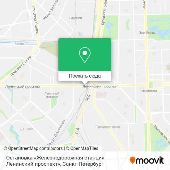 Карта Остановка «Железнодорожная станция Ленинский проспект»