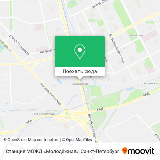 Карта Станция МОЖД «Молодёжная»
