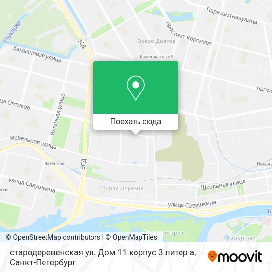 Карта стародеревенская ул. Дом 11 корпус 3 литер а