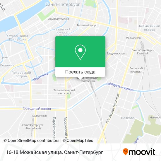 Карта 16-18 Можайская улица