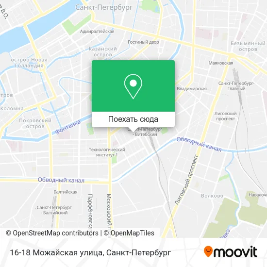 Карта 16-18 Можайская улица