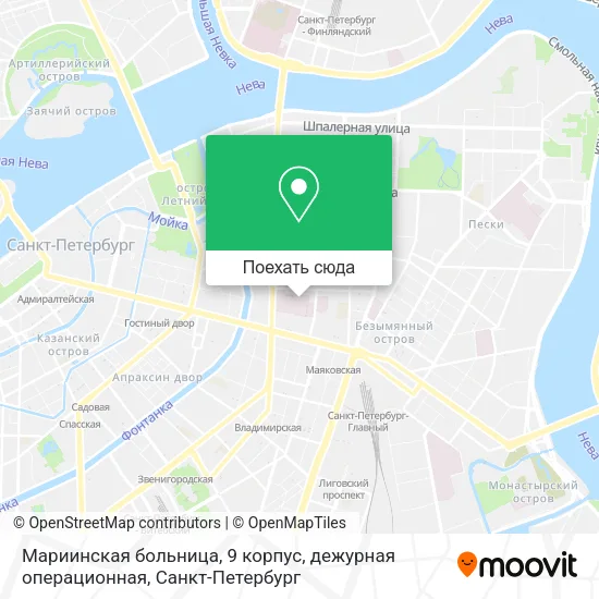 Карта Мариинская больница, 9 корпус, дежурная операционная