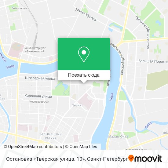 Карта Остановка «Тверская улица, 10»