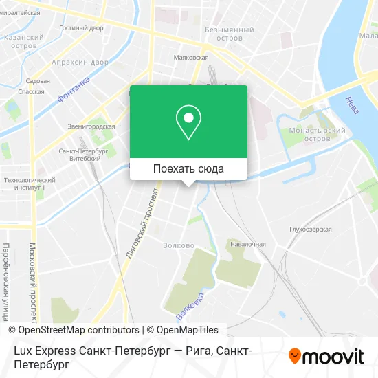 Карта Lux Express Санкт-Петербург — Рига