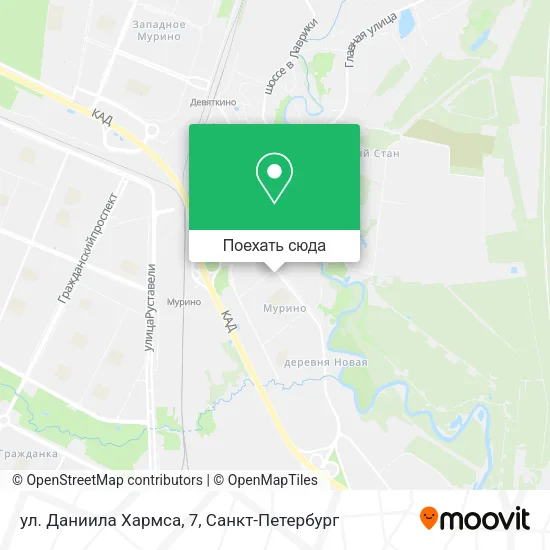 Карта ул. Даниила Хармса, 7