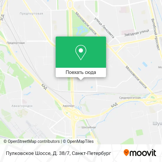 Карта Пулковское Шоссе, Д. 38/7