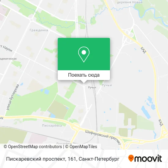 Карта Пискаревский проспект, 161
