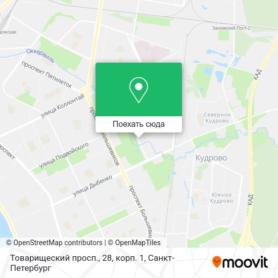 Карта Товарищеский просп., 28, корп. 1