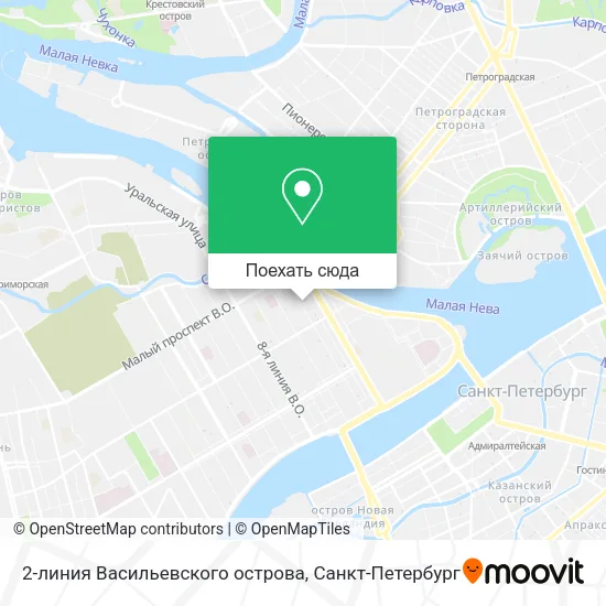 Карта 2-линия Васильевского острова