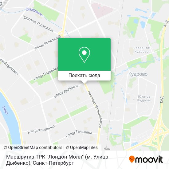 Карта Маршрутка ТРК "Лондон Молл" (м. Улица Дыбенко)