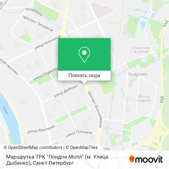 Карта Маршрутка ТРК "Лондон Молл" (м. Улица Дыбенко)