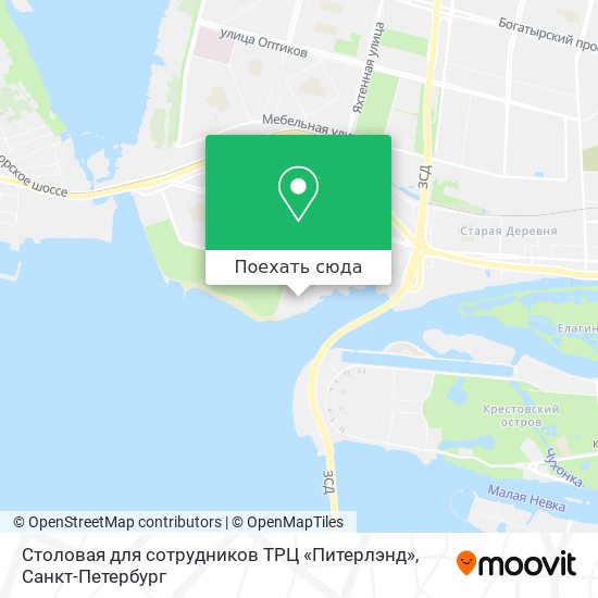 Карта Столовая для сотрудников ТРЦ «Питерлэнд»