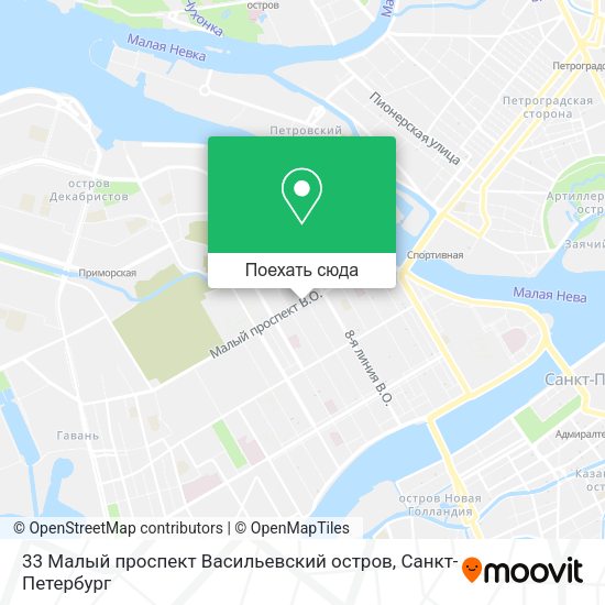 Карта 33 Малый проспект Васильевский остров