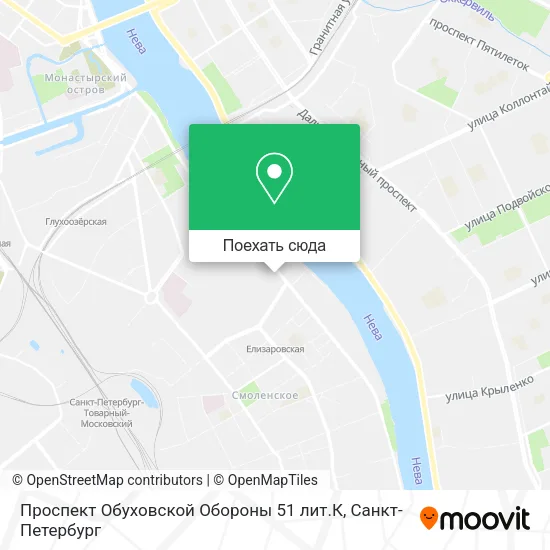 Карта Проспект Обуховской Обороны 51 лит.К
