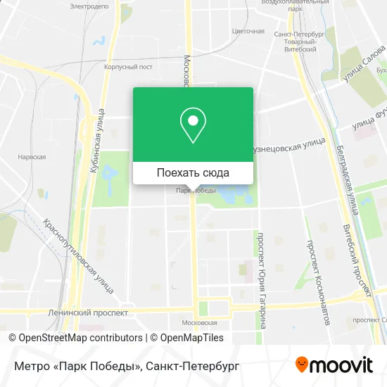 Карта Метро «Парк Победы»