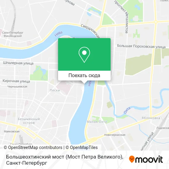 Карта Большеохтинский мост (Мост Петра Великого)