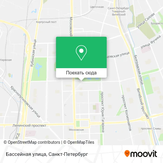 Карта Бассейная улица
