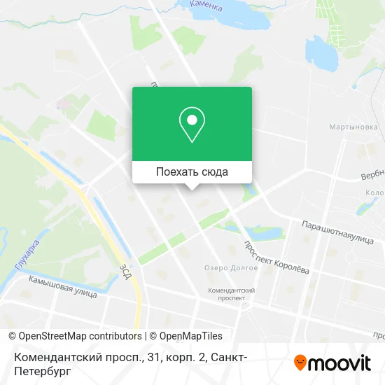 Карта Комендантский просп., 31, корп. 2