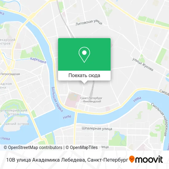 Карта 10В улица Академика Лебедева