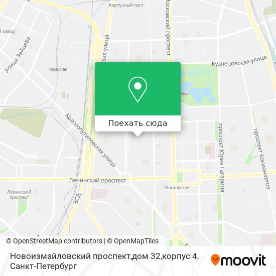 Карта Новоизмайловский проспект,дом 32,корпус 4