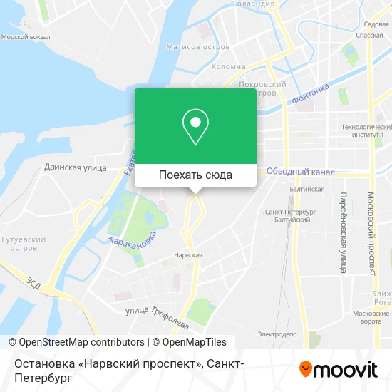 Карта Остановка «Нарвский проспект»