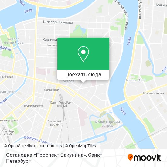 Карта Остановка «Проспект Бакунина»