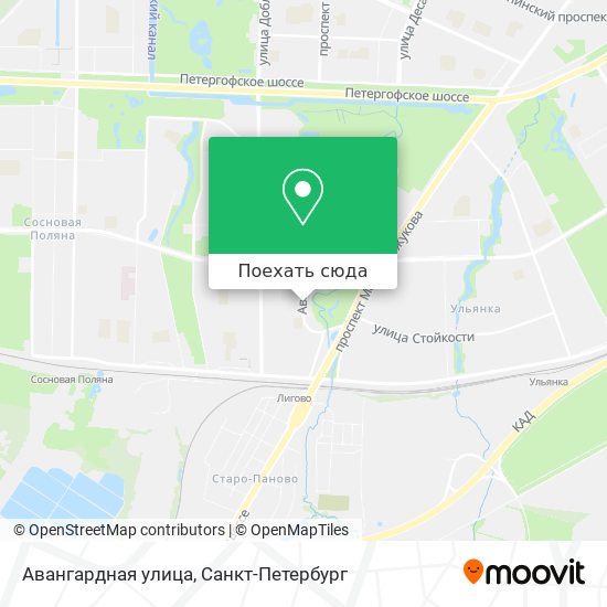 Карта Авангардная улица